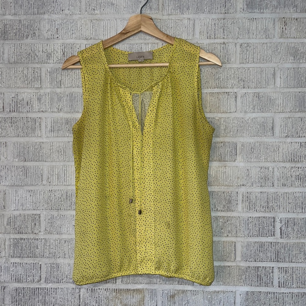 LOFT Yellow Sleeveless Blouse